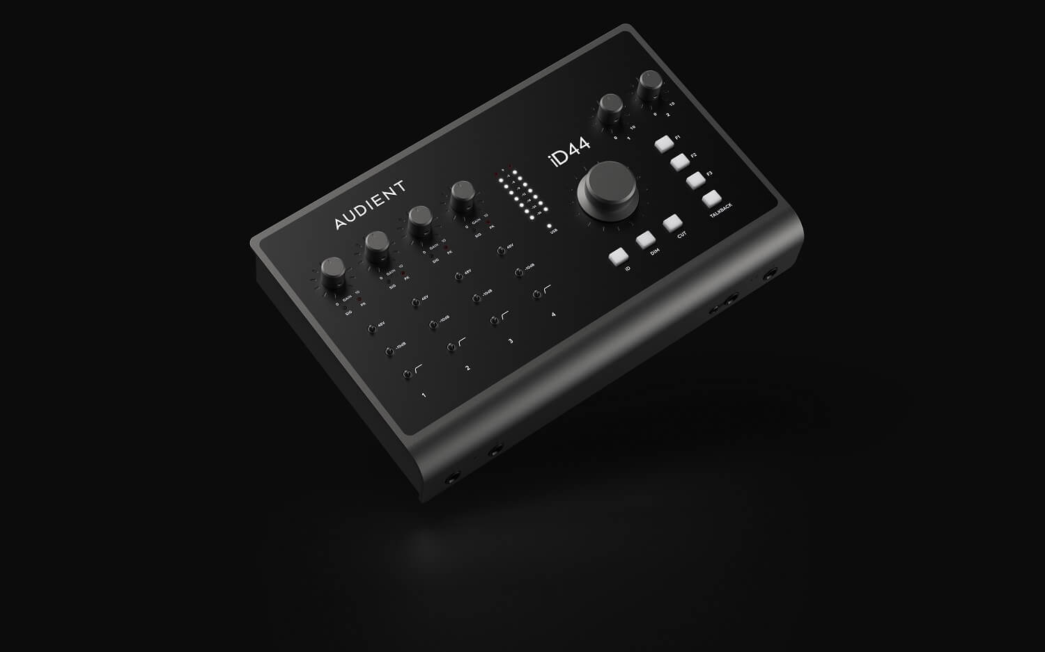 iD44 (MKII) audio interface captures playback from multiple applications on the computer at the same time as the microphones.