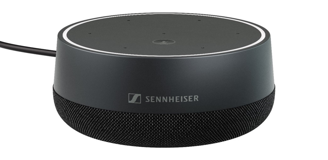 TeamConnect Intelligent Speaker features an omnidirectional speaker that automatically transcribes meetings in real-time